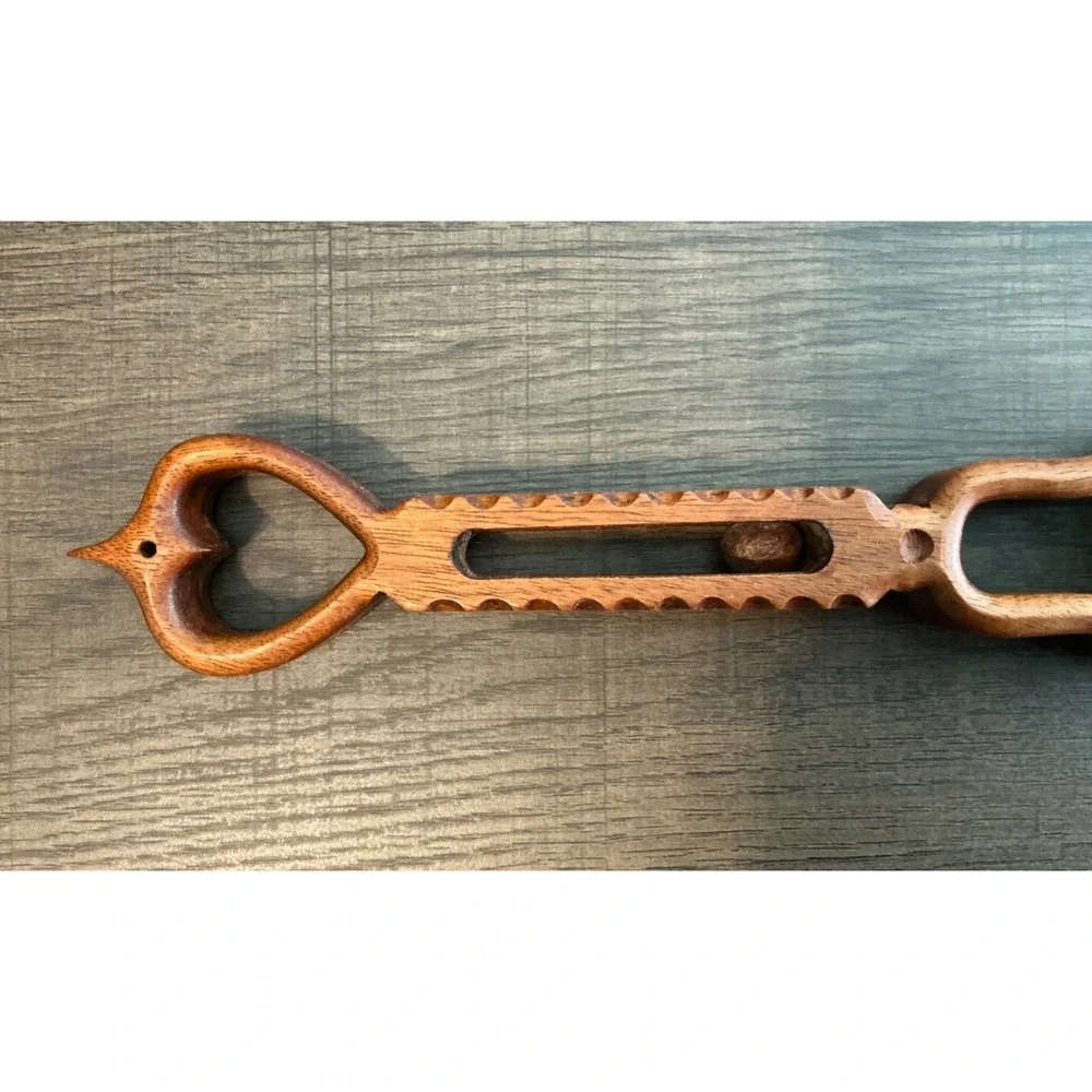 Vintage Wooden Folk Art Spoon Decorative Unique Farmhouse Preowned